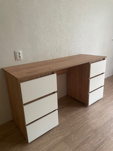 Письменный стол Элла ПС 02 серый графит 0162 / дуб крафт золото фото покупателя 11