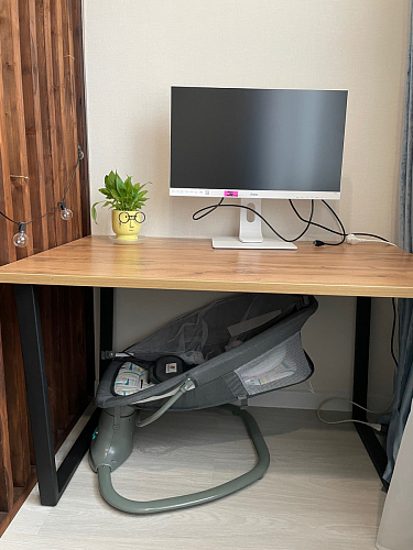 Деревянный стол Лота Лофт 140х80 черный матовый / бетон светлый фото покупателя 662