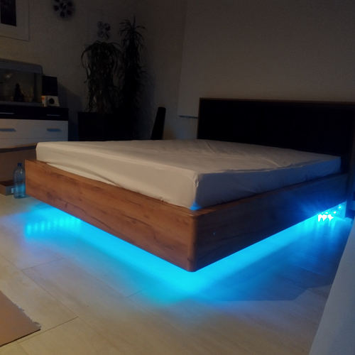 Двуспальная кровать Клауд 160х200 парящая дуб крафт золотой / антрацит фото покупателя 242