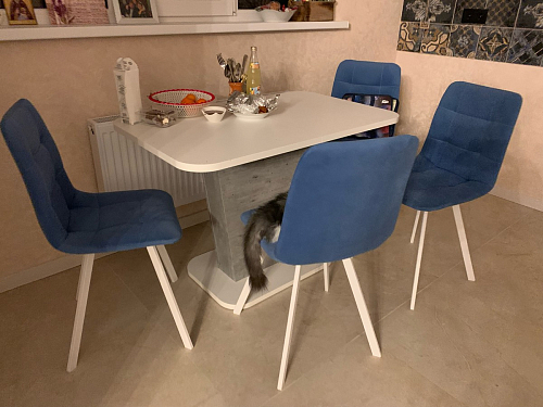 Стул на металлокаркасе Чилли бежевый / белый каркас фото покупателя 976