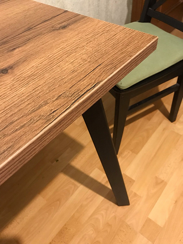 Стол Тринити Лофт 120 32 мм дуб галифакс табако / черный матовый фото покупателя 470