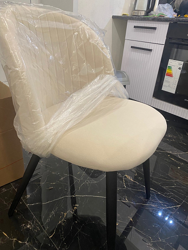 Стул на металлокаркасе Gabi dark beige / black / silver фото покупателя 537