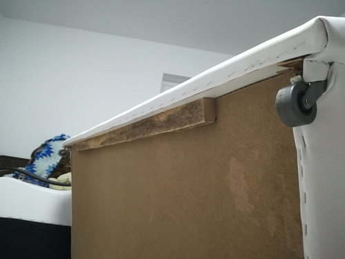 Диван Кельвин прямой рогожка серый / эко кожа черный со спальным местом 160 см фото покупателя 8