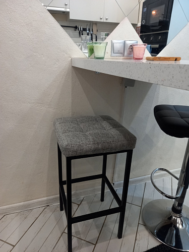 Барный стул Лофт микровелюр катания изумруд / черный матовый фото покупателя 5