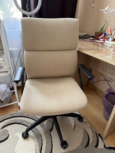 Компьютерное кресло Benefit/Бенефит флок бежевый 7 фото покупателя 17