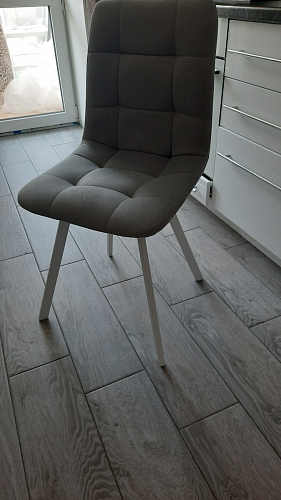 Стул на металлокаркасе Чилли К светло-серый велюр / черный каркас фото покупателя 809