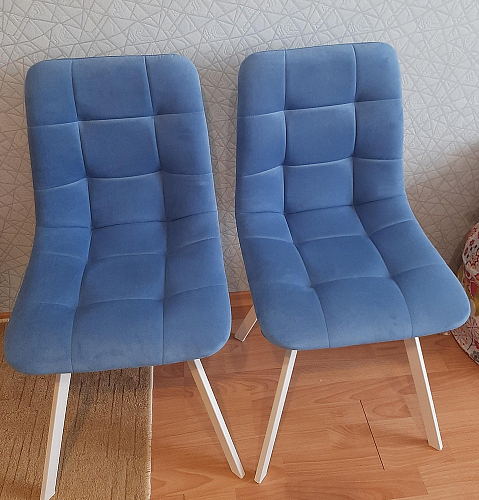 Стул на металлокаркасе Чилли К светло-серый велюр / черный каркас фото покупателя 682