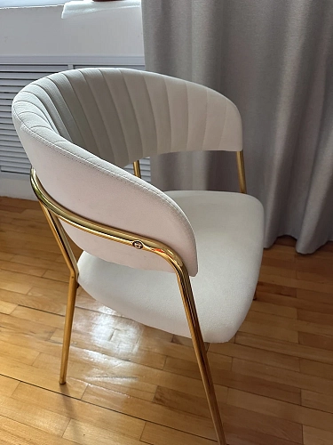 Стул на металлокаркасе Kamelia green / gold фото покупателя 13