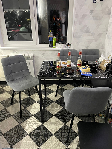 Стул на металлокаркасе Чилли К темно-серый (velutto 32) / черный фото покупателя 359