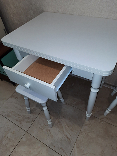 Стол Брентон с ящиком белый фото покупателя 7