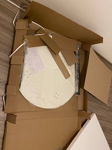 Стеклянный стол Абилин 100(140)х100х76 мрамор черный / черный матовый фото покупателя 20