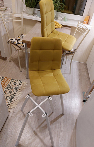 Стул на металлокаркасе Чилли К светло-серый велюр / черный каркас фото покупателя 709