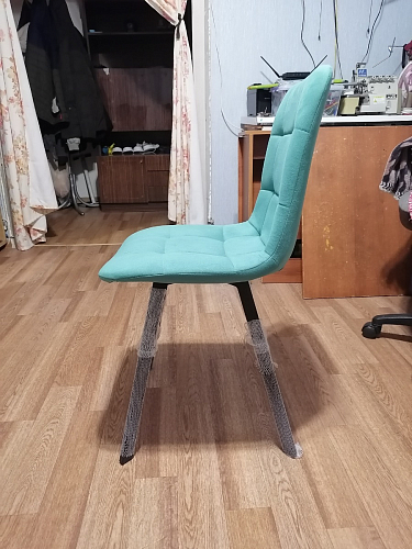 Стул на металлокаркасе Чилли К черный / зеленый фото покупателя 11