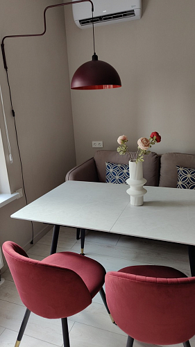 Стул на металлокаркасе Gabi dark beige / black / silver фото покупателя 600