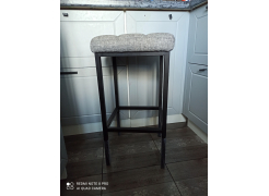 Барный стул Лофт кожзам темно-серый / черный матовый фото покупателя 257