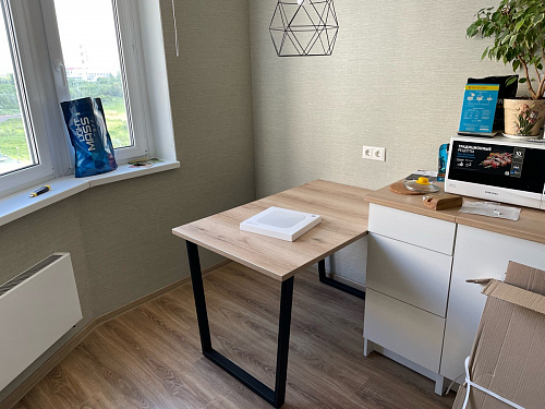 Деревянный стол Лота Лофт 140х80 черный матовый / бетон светлый фото покупателя 865