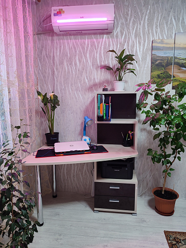 Стол компьютерный Белора-60 левый карамель / белый жемчуг фото покупателя 1