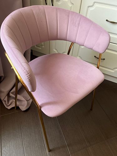 Стул на металлокаркасе Kamelia темно-серый / золотой фото покупателя 81