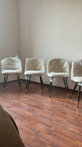 Стул на металлокаркасе Gabi dark beige / black / silver фото покупателя 366