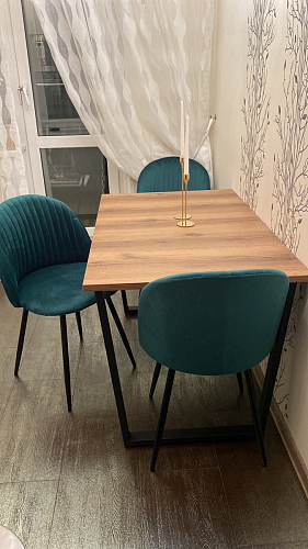 Деревянный стол Лота Лофт 140х80 дуб крафт табачный / черный матовый фото покупателя 927