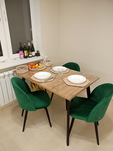 Стол Тринити Лофт 120 32 мм дуб галифакс табако / черный матовый фото покупателя 128