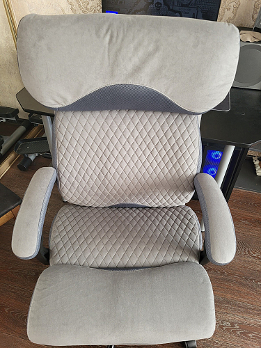 Компьютерное кресло Chief Metalbl/Чиф Металбл серый велюр фото покупателя 5