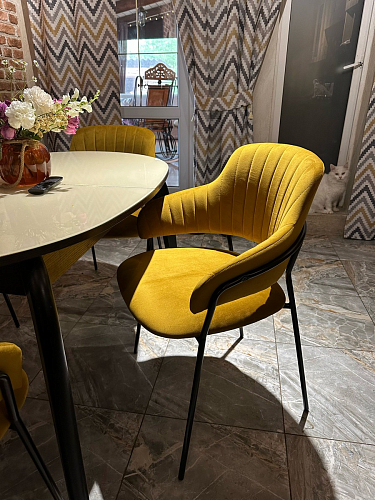 Стул на металлокаркасе Инклес дымчатый / черный глянец фото покупателя 25