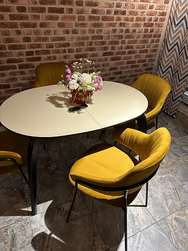 Стул на металлокаркасе Инклес желтый / черный глянец фото покупателя 24