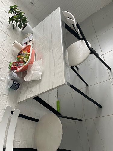 Деревянный стол Барон О 200 х 90 белая пленка шагрень / белый фото покупателя 50