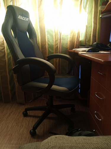 Компьютерное кресло Racer Gt New/Рейсер Гт Нью металлик / синий 36/10 фото покупателя 4