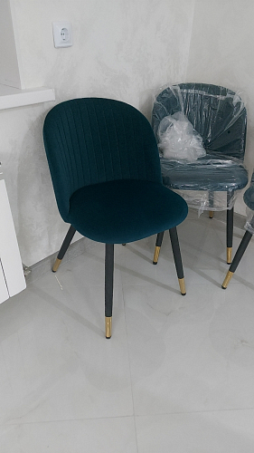 Стул на металлокаркасе Gabi 1 light blue / black / gold фото покупателя 405