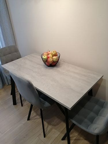 Стол Тринити Лофт 120 32 мм дуб галифакс табако / черный матовый фото покупателя 11