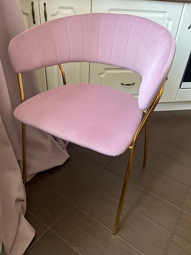 Стул на металлокаркасе Kamelia зеленый / золото фото покупателя 91