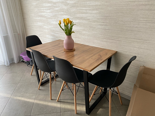 Деревянный стол Лота Лофт 120x75 дуб крафт табачный / черный матовый фото покупателя 233