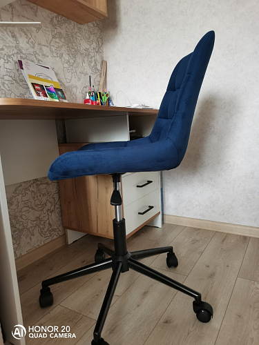 Компьютерное кресло Честер голубой (velutto 47 ) / черный фото покупателя 54