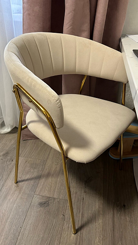 Стул на металлокаркасе Kamelia зеленый / золото фото покупателя 60