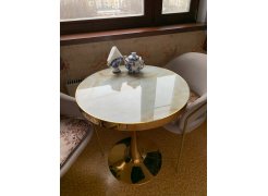 Деревянный стол Dorian 70x75 бежевый / золотой фото покупателя 1