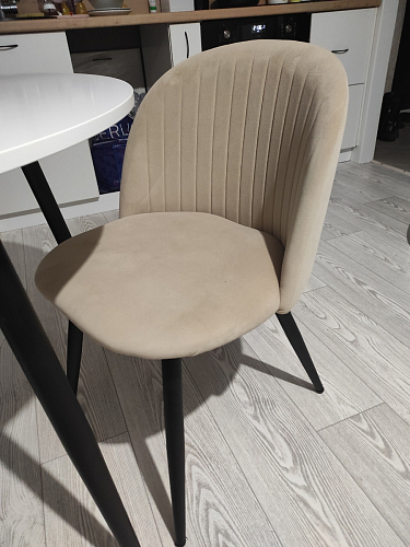 Стул на металлокаркасе Gabi dark beige / black / silver фото покупателя 429