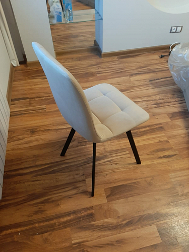 Стул на металлокаркасе Чилли К светло-серый велюр / черный каркас фото покупателя 457