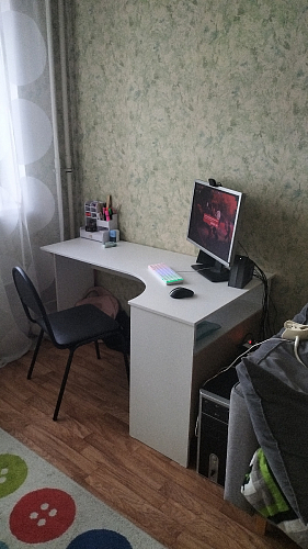 Письменный стол СПм-25 правый белый  - Уцененный экземпляр фото покупателя 2