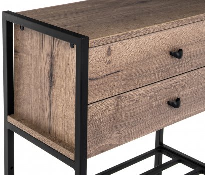 Обувница Диана дуб галифакс / черный матовый