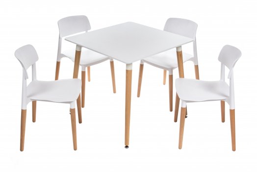 Обеденная группа "PT-M88 и 4 стула PC-090" белая