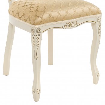 Деревянный стул Лауро патина золото / бежевый тесьма 11