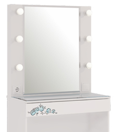 Туалетный столик Гламур белый / белый глянец