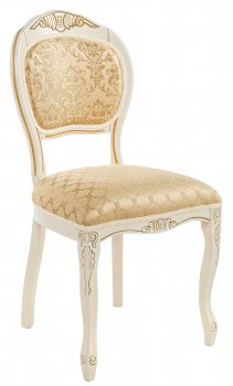 Деревянный стул Лауро патина золото / бежевый тесьма 11