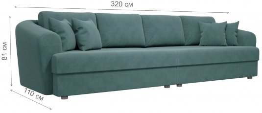 Диван Милтон велюр бирюза