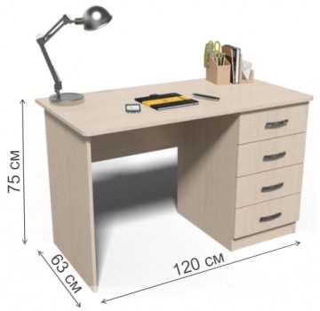 Стол письменный СП4 дуб молочный