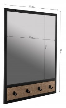 Настенная вешалка Персей дуб велингтон / черный матовый