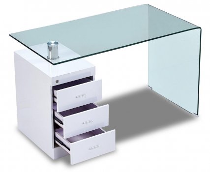 Письменный стол F-306-650 прозрачный / белый