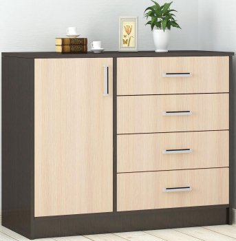 Комод Катрин 6 венге / дуб молочный  - Уцененный экземпляр